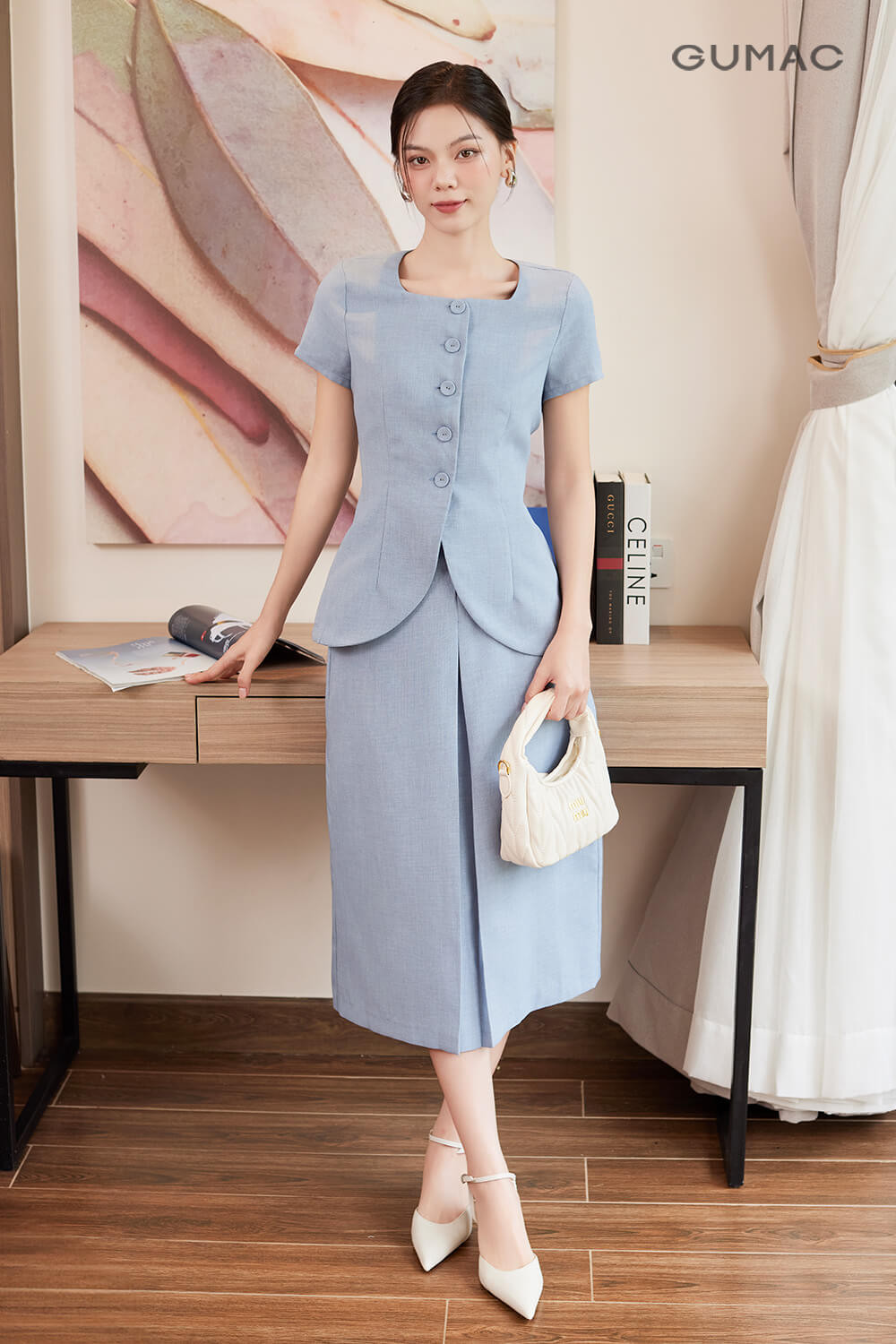 Váy suông màu xanh lục tươi mới và tràn đầy sức sống