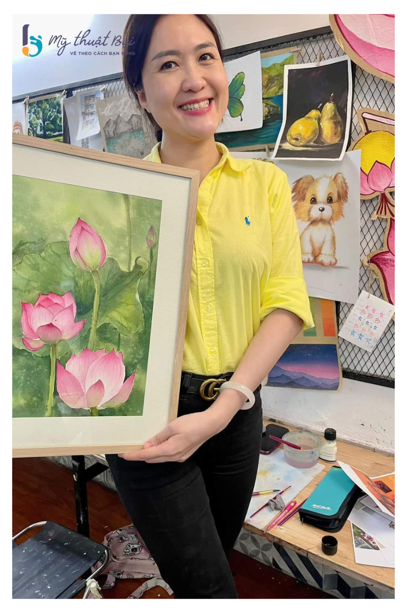 Tranh vẽ hoa sen bằng bút chì