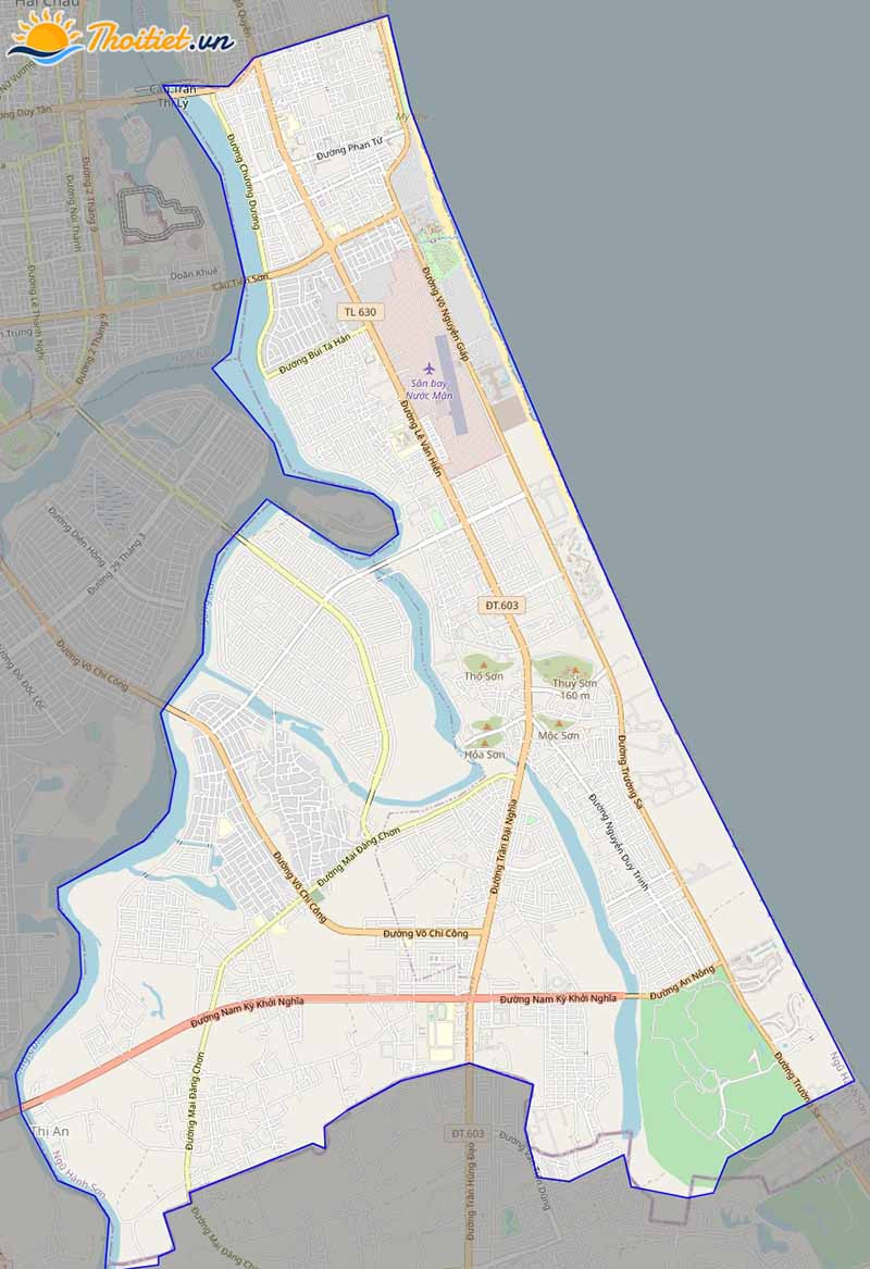 Bản đồ giao thông và các tuyến đường chính của quận Ngũ Hành Sơn