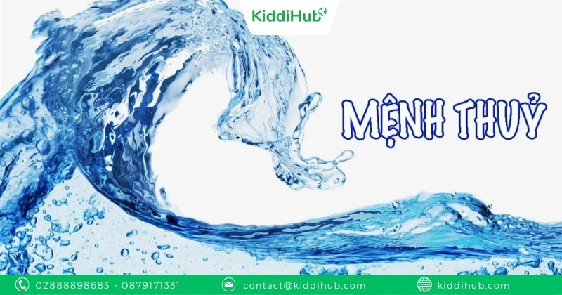 Hình ảnh nước chảy tượng trưng cho mệnh Thủy, biểu thị sự dồi dào tài lộc và phát triển cho con cái