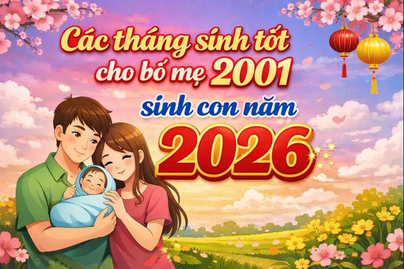 Hình ảnh minh họa các cặp đôi hạnh phúc, tượng trưng cho những tháng sinh tốt lành
