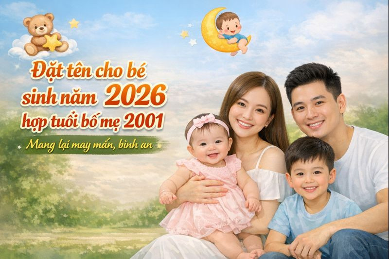Một số gợi ý tên đẹp và ý nghĩa cho bé trai và bé gái sinh năm 2026, hợp tuổi bố mẹ 2001
