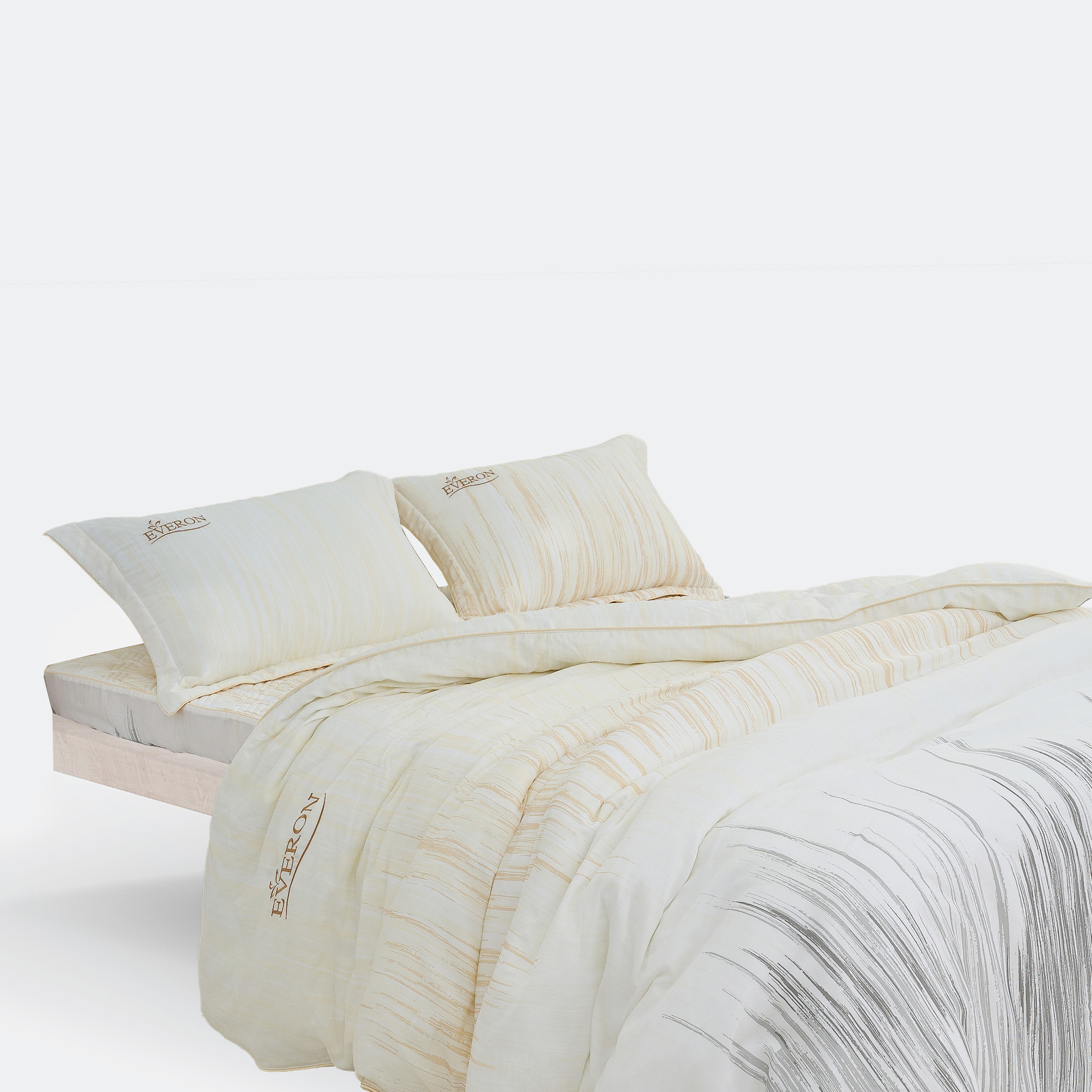 Bộ chăn ga EPT25029 màu vàng nhạt với họa tiết trừu tượng