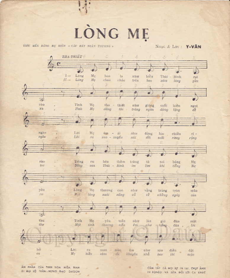 Lời bài hát Lòng Mẹ