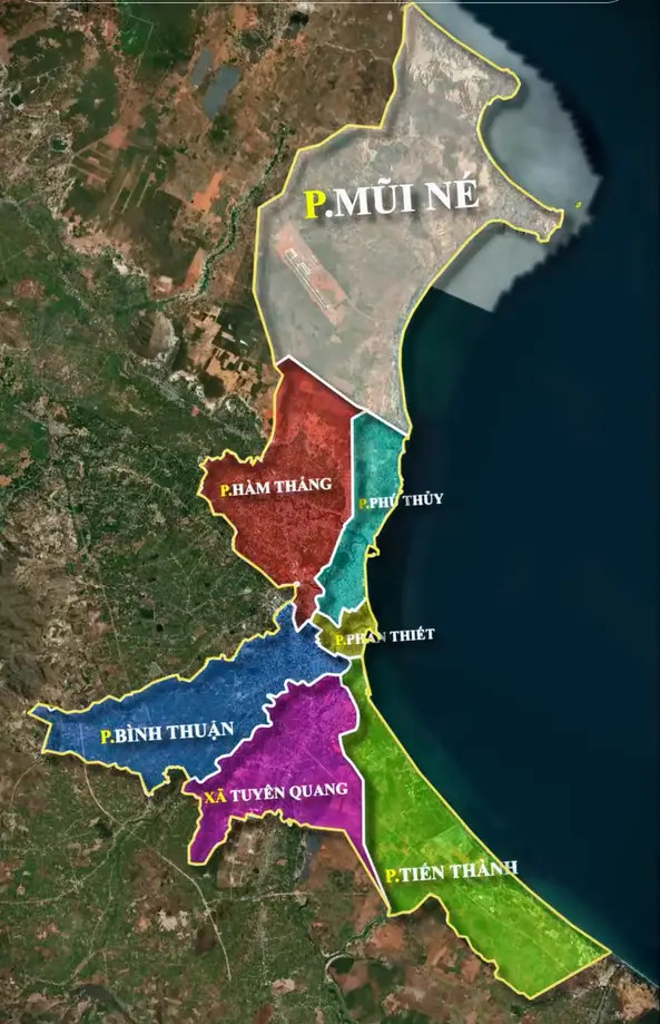 Bảng thống kê 7 đơn vị hành chính cấp xã mới của TP. Phan Thiết sau sáp nhập