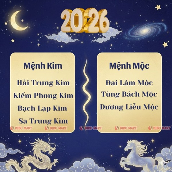 Bố mẹ mệnh Kim và Mộc hợp với con sinh năm 2026