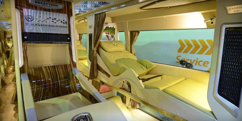 Nội thất cao cấp của xe Trà Lan Viên, mang đến sự thoải mái trên chuyến đi Nha Trang