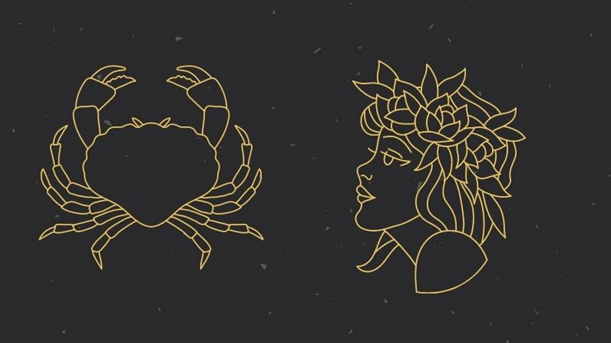 Biểu đồ mối quan hệ giữa cung Xử Nữ và các cung tương hợp như Thiên Bình, Kim Ngưu, Cự Giải trong chiêm tinh học