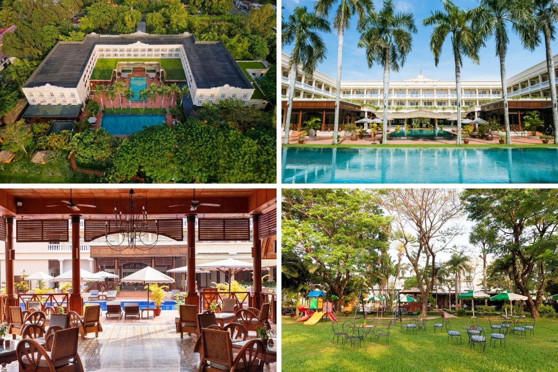 Toàn cảnh Victoria Can Tho Resort với kiến trúc Đông Dương cổ điển bên sông