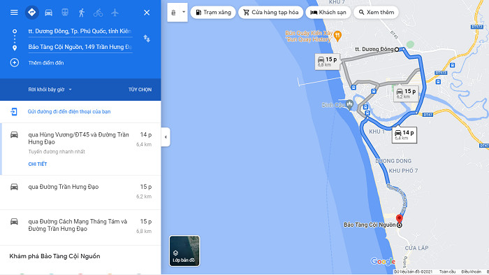 Bản đồ và hướng dẫn đường đi đến Bảo tàng Cội Nguồn Phú Quốc
