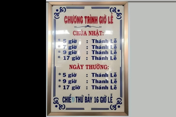Giờ Thánh Lễ Nhà Thờ Tắc Sậy