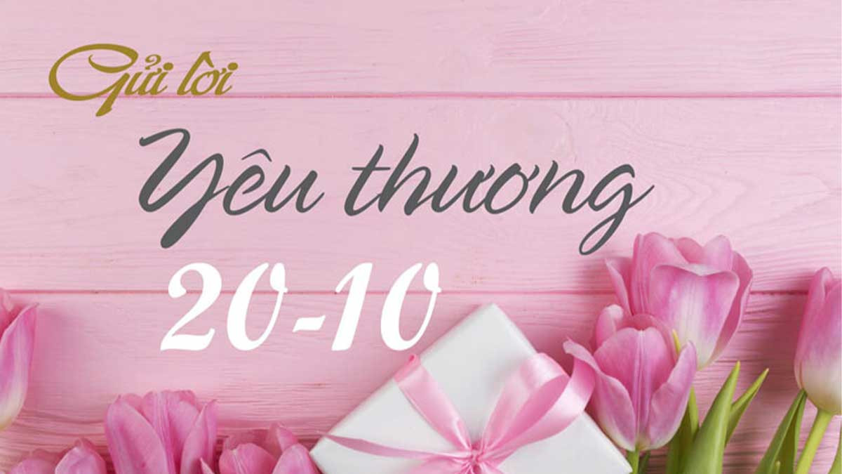 Một bó hoa hồng rực rỡ được gửi gắm cùng những lời chúc 20/10 đầy tình cảm