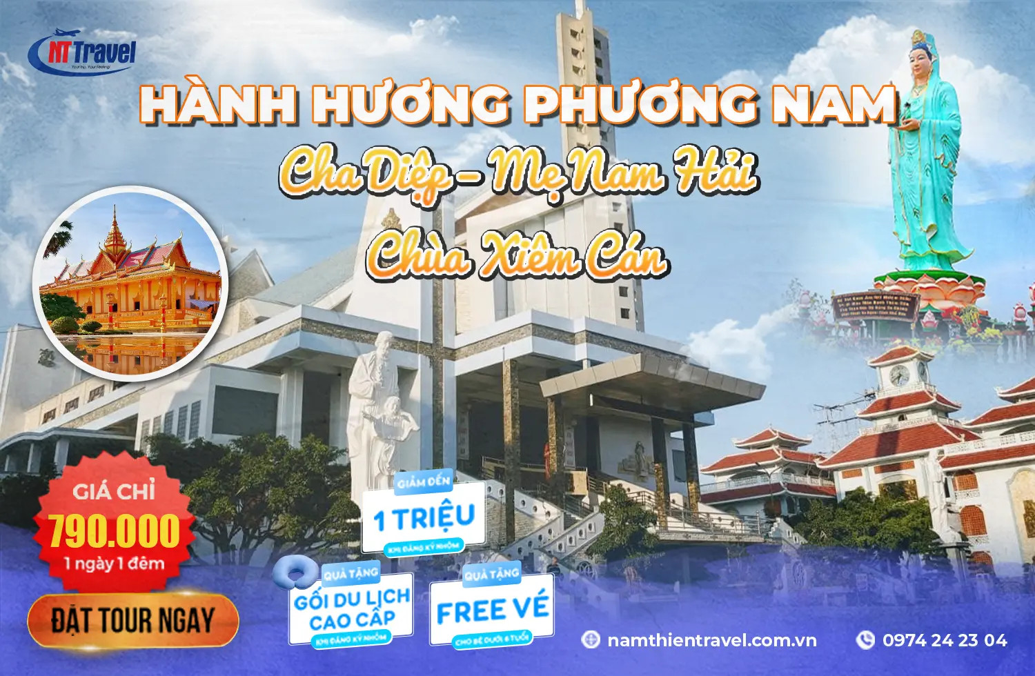 Tour Hành Hương Cha Diệp Mẹ Nam Hải 1N1D Xe Giường Nằm