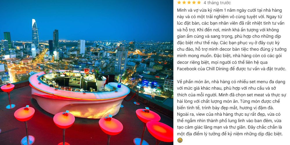 Đến Chill Sky Bar bạn có thể ngắm trọn thành phố nhộn nhịp từ trên cao
