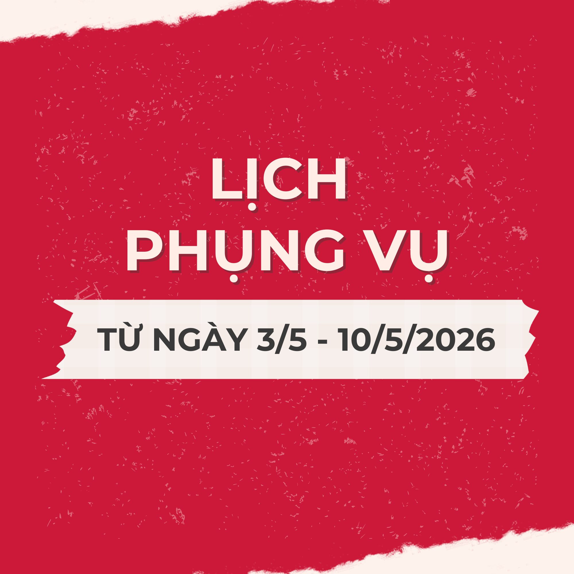 Lịch Phụng Vụ từ ngày 3/5 đến 10/5/2026