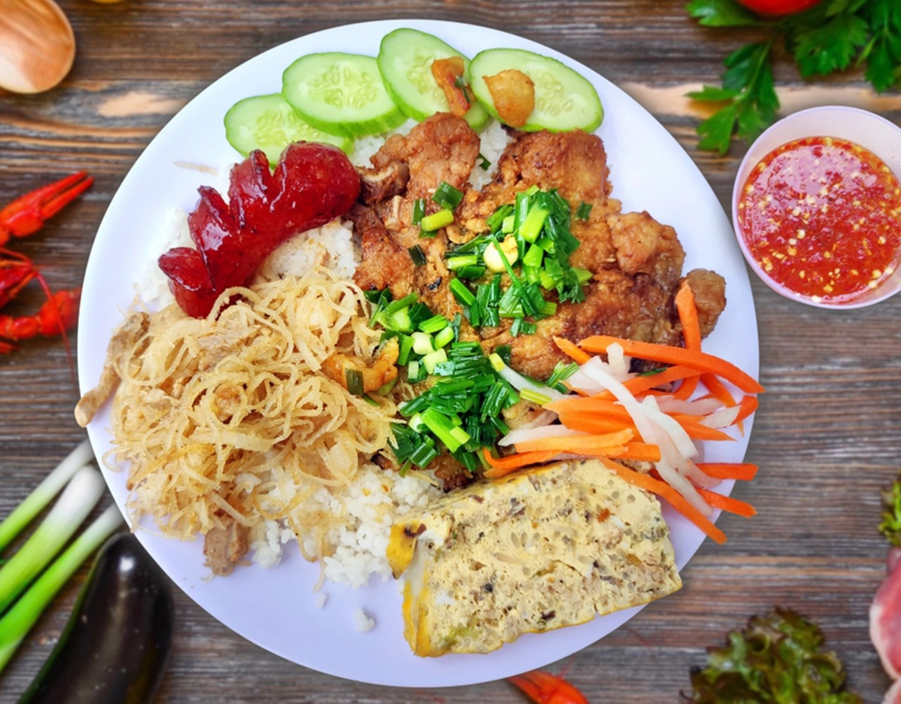 Đĩa cơm tấm Sài Gòn Cô Phượng
