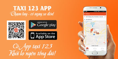 Giao diện ứng dụng Taxi 123 App trên điện thoại