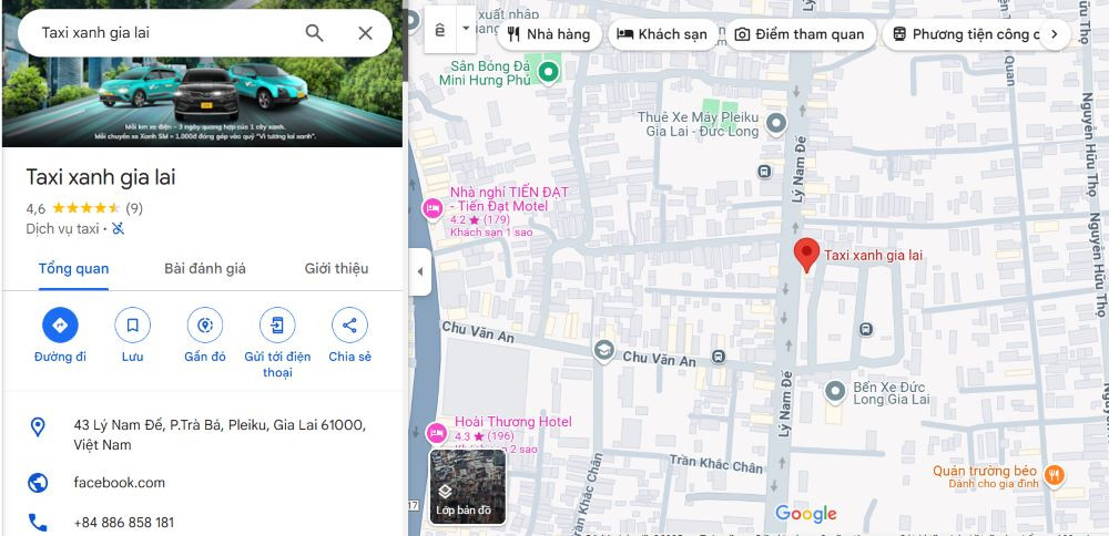 Trụ sở hãng taxi Xanh SM Gia Lai tại thành phố Pleiku