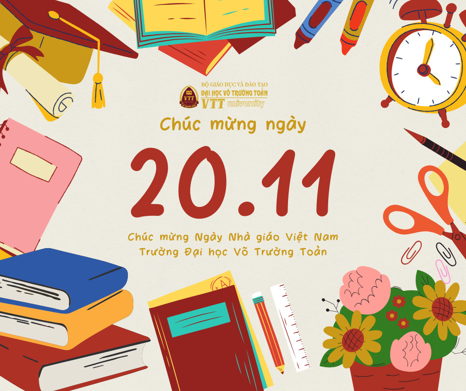 Ảnh chụp một báo tường hoặc thiệp chúc mừng Ngày Nhà giáo Việt Nam
