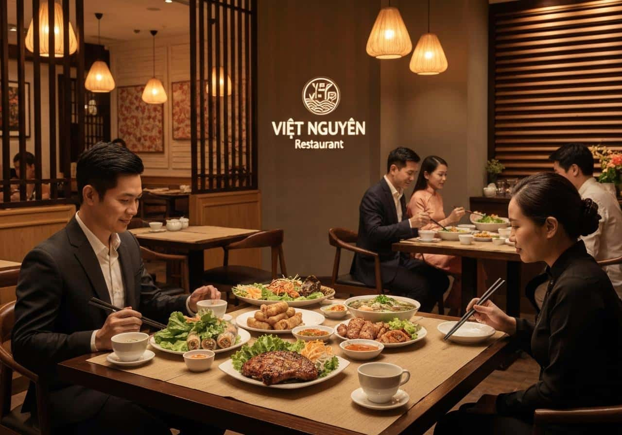 Nhà hàng Việt Nguyên Nội Bài với không gian thoáng đãng