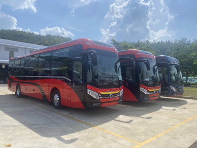 Không gian giường nằm trên xe khách Thaco Mobihome 34 chỗ
