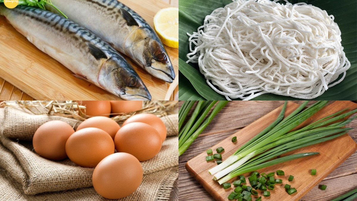 Nguyên liệu cho món bánh canh chả cá Nha Trang