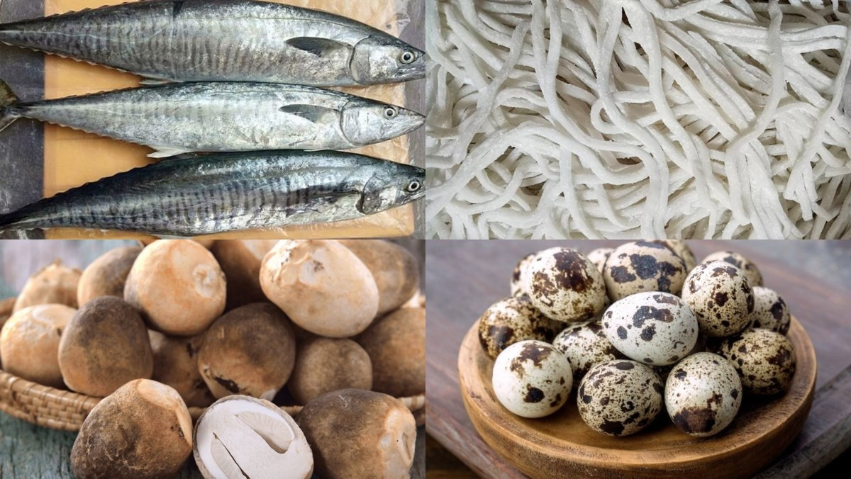 Nguyên liệu chuẩn bị cho món bánh canh Quy Nhơn