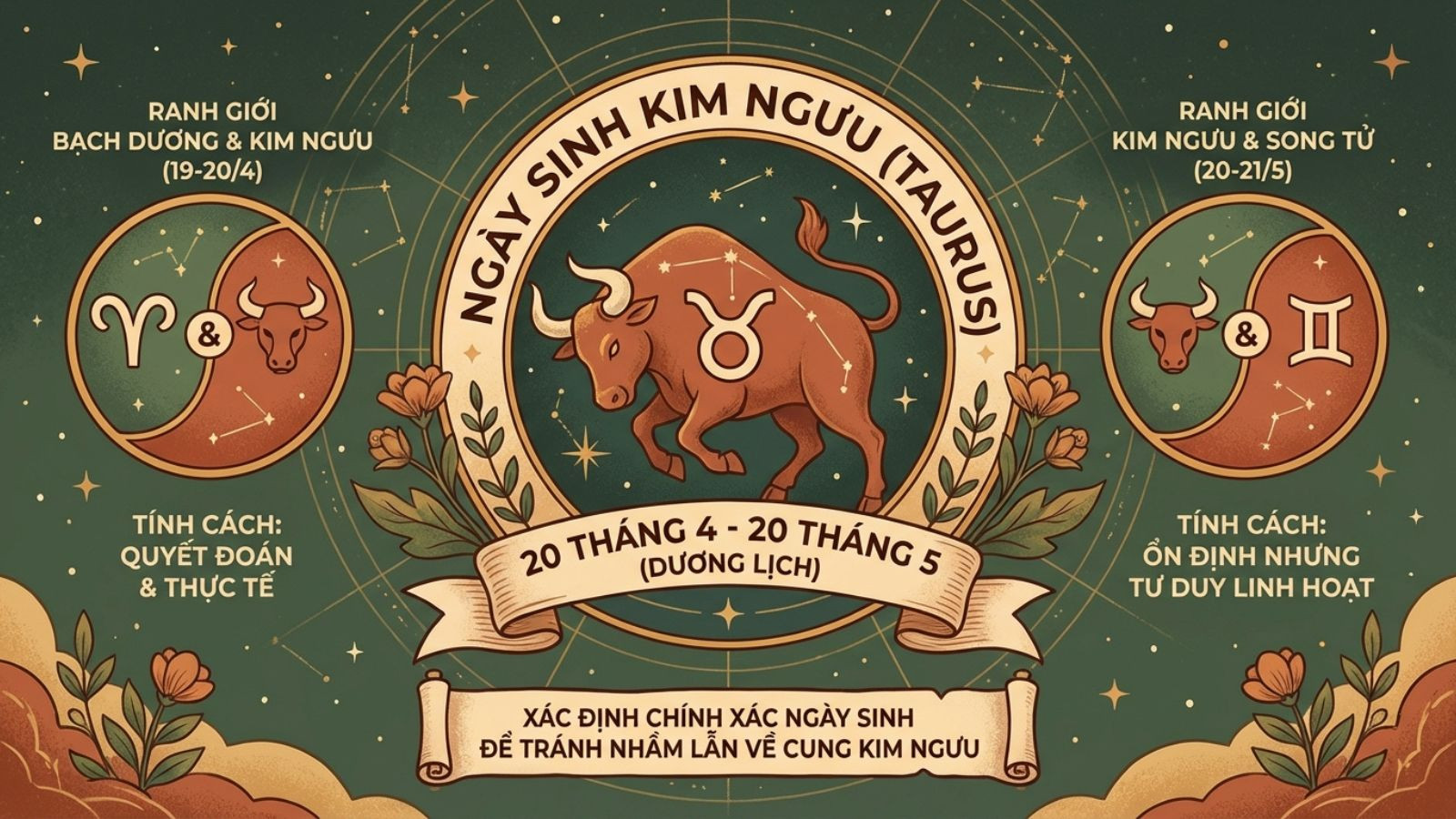 Cung Kim Ngưu có ngày sinh từ 20/4-20/5