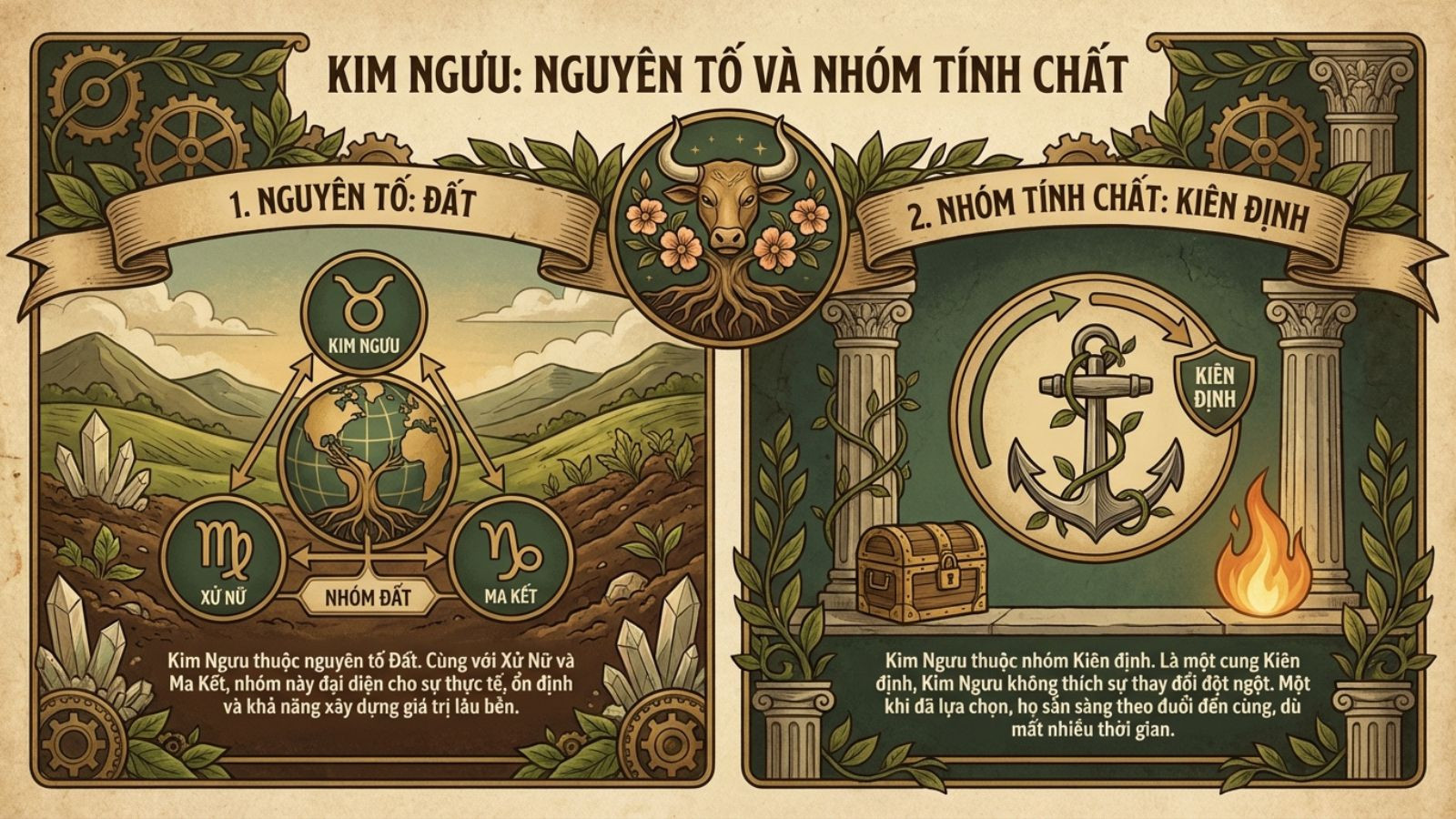 Kim Ngưu thuộc nguyên tố Đất